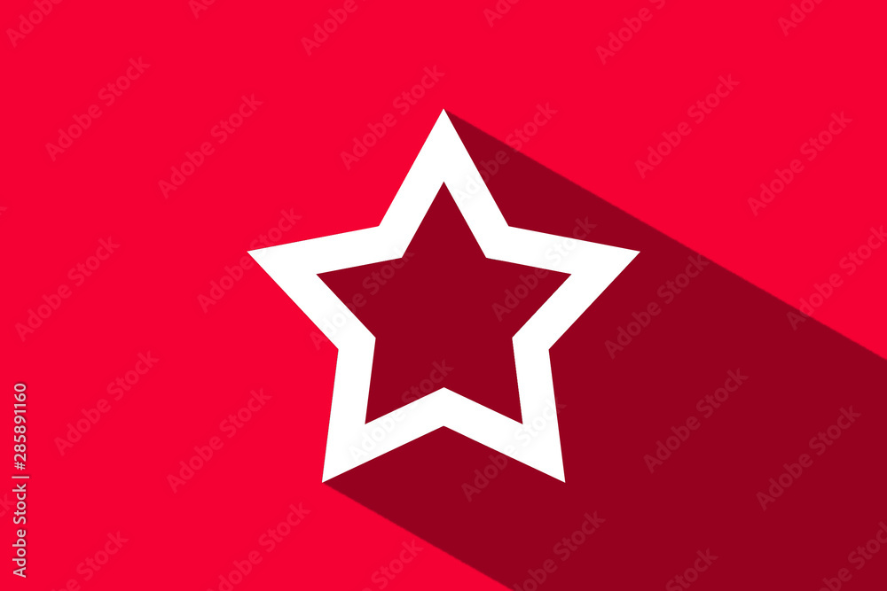 Obraz premium Star with red background and long shadow