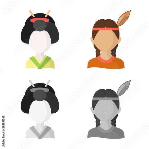 Vector illustration of imitator and resident sign. Collection of imitator and culture vector icon for stock.