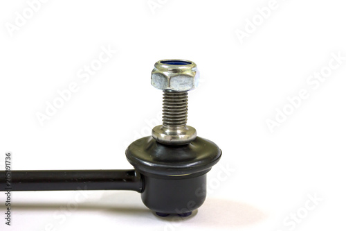 Ball joint on Stabilizer control link, isolated. photo