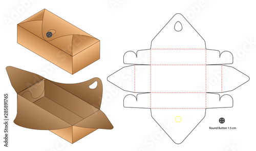 Box packaging die cut template design. 3d mock-up