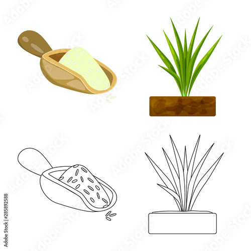 Vector illustration of crop and ecological logo. Set of crop and cooking stock vector illustration.