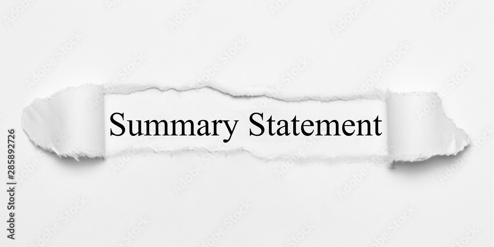 Obraz premium Summary Statement