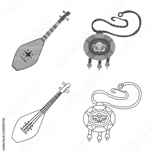 Vector illustration of culture and sightseeing icon. Set of culture and originality stock vector illustration.