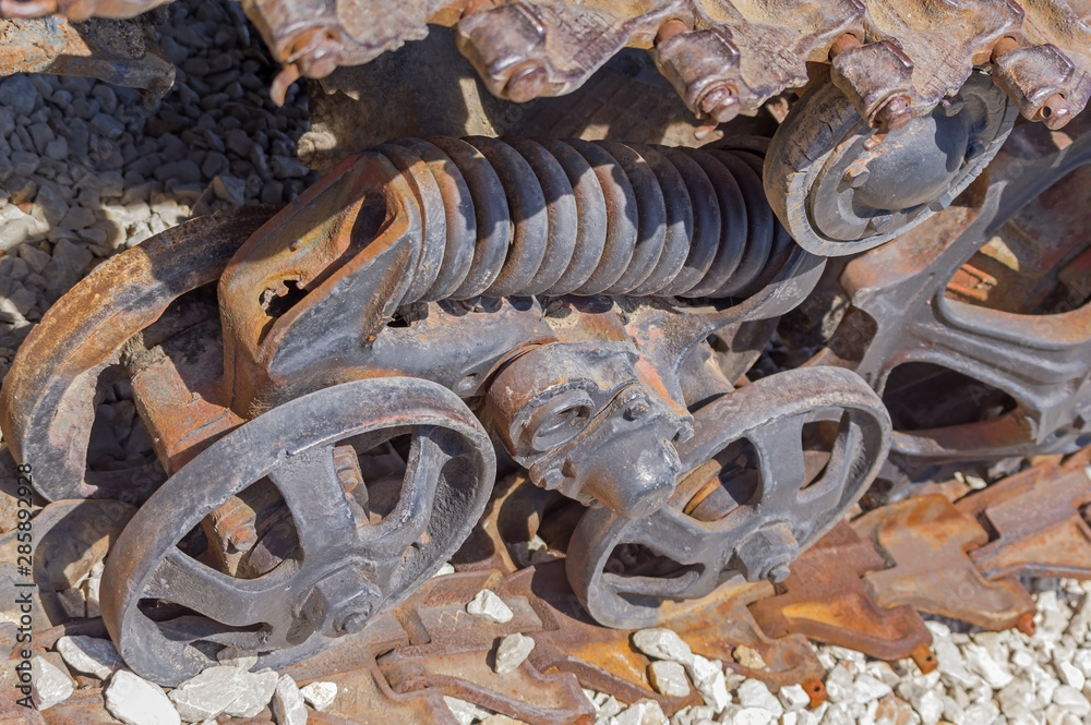 Caterpillar track of a tractor vehicle Caterpillar track of a tractor vehicle