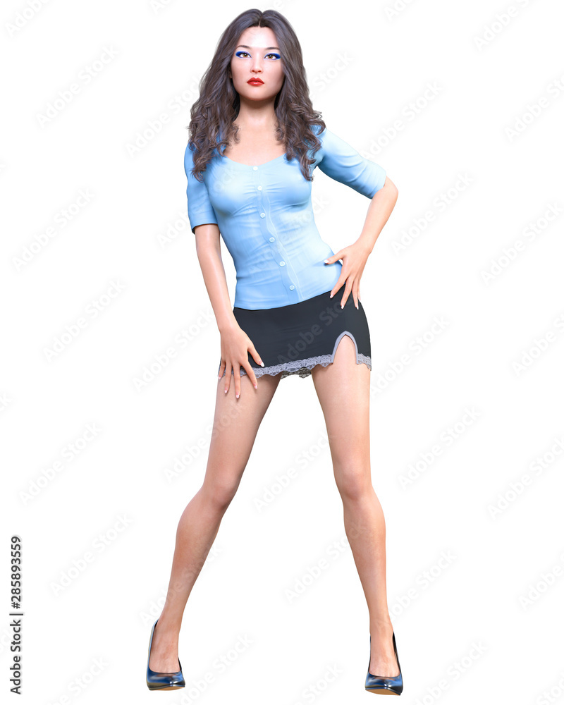 Fototapeta premium Long-haired brunette secretary