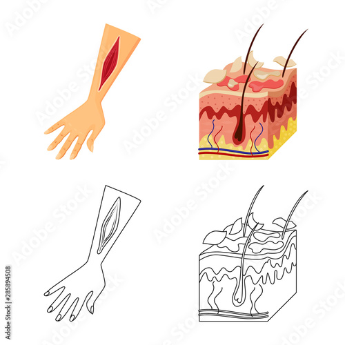 Vector design of medical and pain logo. Set of medical and disease vector icon for stock.