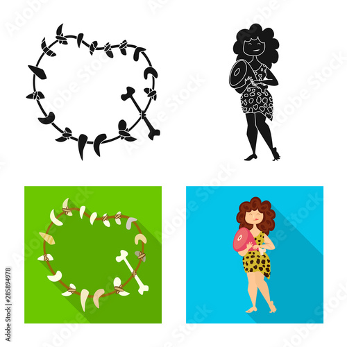 Vector design of evolution and prehistory sign. Set of evolution and development vector icon for stock.