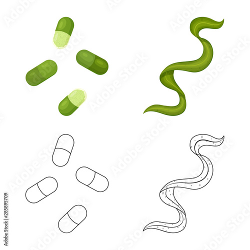 Isolated object of protein and sea sign. Set of protein and natural vector icon for stock.