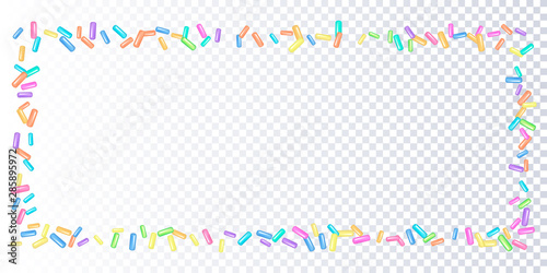 Sprinkles grainy frame on a transparent background