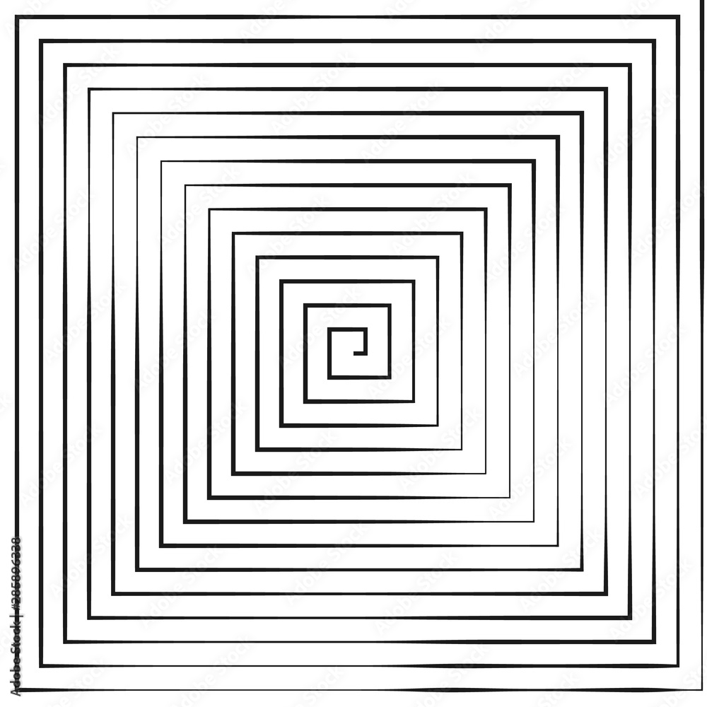 Square Spiral. Helix and scroll. Vector Illustration isolated on white background Square Spiral. Helix and scroll. Vector Illustration isolated on white background