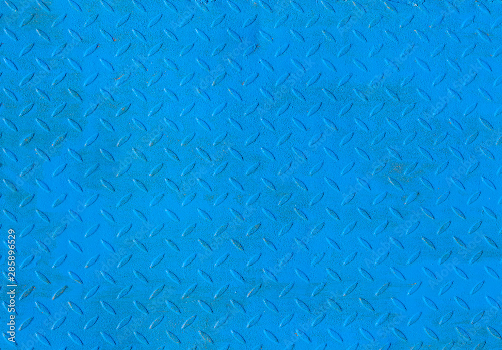 The Blue metal floor plate texture and background seamless