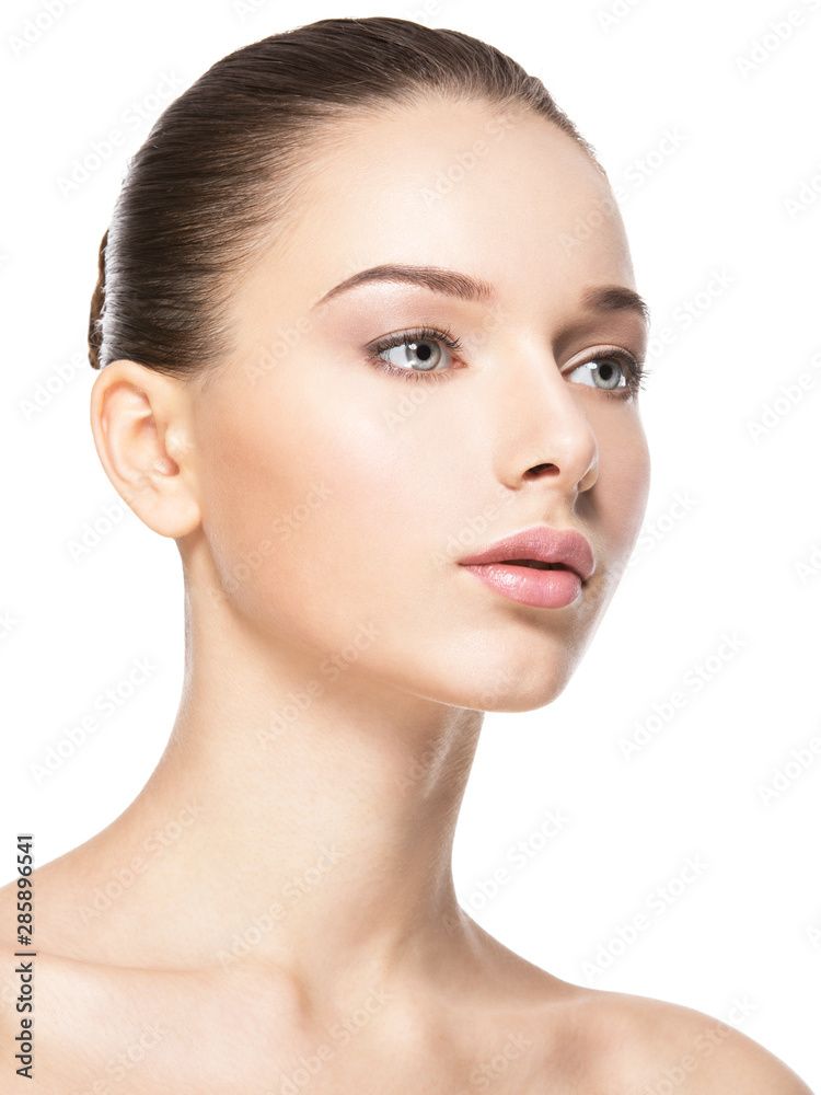 Beautiful face of young woman with healthy clean skin Beautiful face of young woman with healthy clean skin