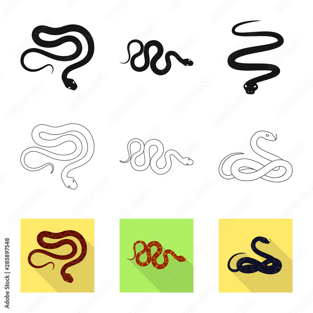 Vector design of mammal and danger logo. Collection of mammal and medicine stock symbol for web.
