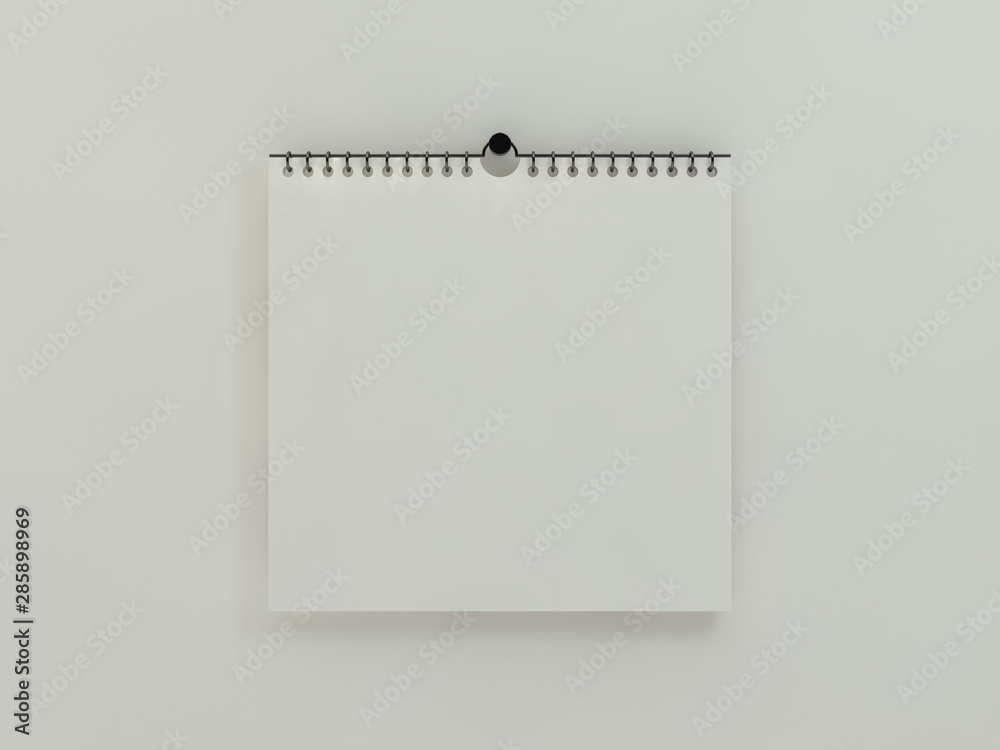 Blank design square calendar template with soft shadows. 3D Blank design square calendar template with soft shadows. 3D