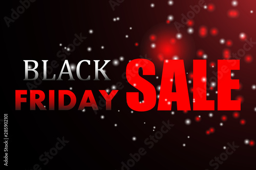 Black Friday sale background. Black red light bokeh background. 