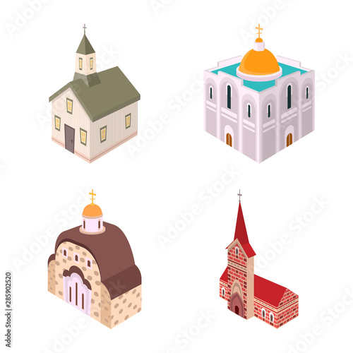 Vector design of architecture and building icon. Collection of architecture and clergy vector icon for stock.