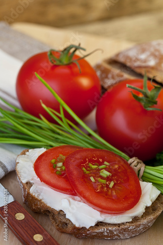 Savoury Snack With Bread And Tomatoes