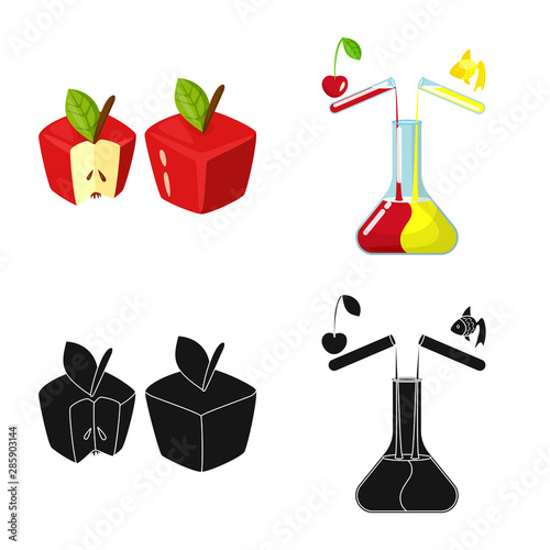 Isolated object of test and synthetic logo. Collection of test and laboratory stock vector illustration.