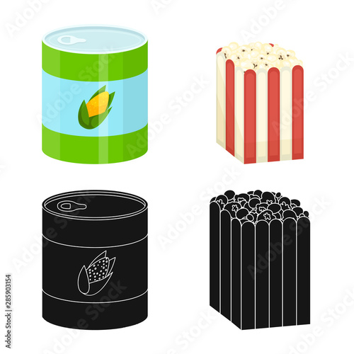 Vector illustration of cornfield and vegetable symbol. Collection of cornfield and vegetarian vector icon for stock.
