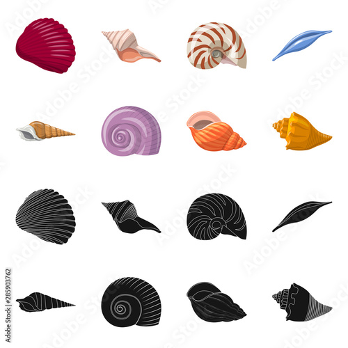 Isolated object of animal and decoration sign. Collection of animal and ocean vector icon for stock.