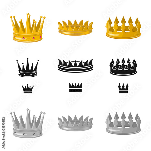 Isolated object of medieval and nobility logo. Set of medieval and monarchy stock symbol for web.