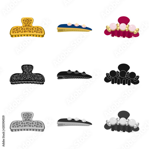 Vector illustration of beauty and fashion logo. Set of beauty and female vector icon for stock.