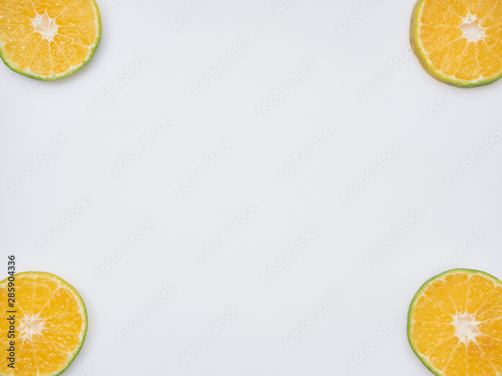 Sliced oranges on a white background Sliced oranges on a white background