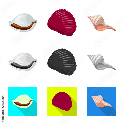 Vector design of animal and decoration symbol. Set of animal and ocean vector icon for stock.