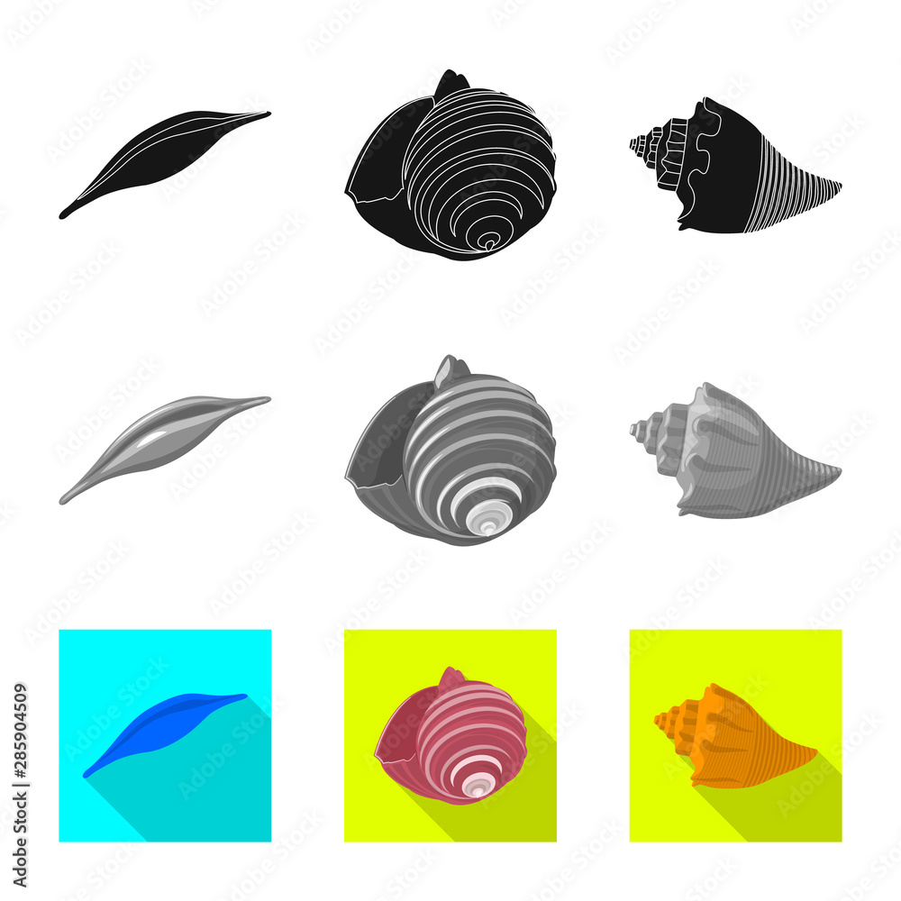 Isolated object of animal and decoration sign. Collection of animal and ocean stock symbol for web. Isolated object of animal and decoration sign. Collection of animal and ocean stock symbol for web.