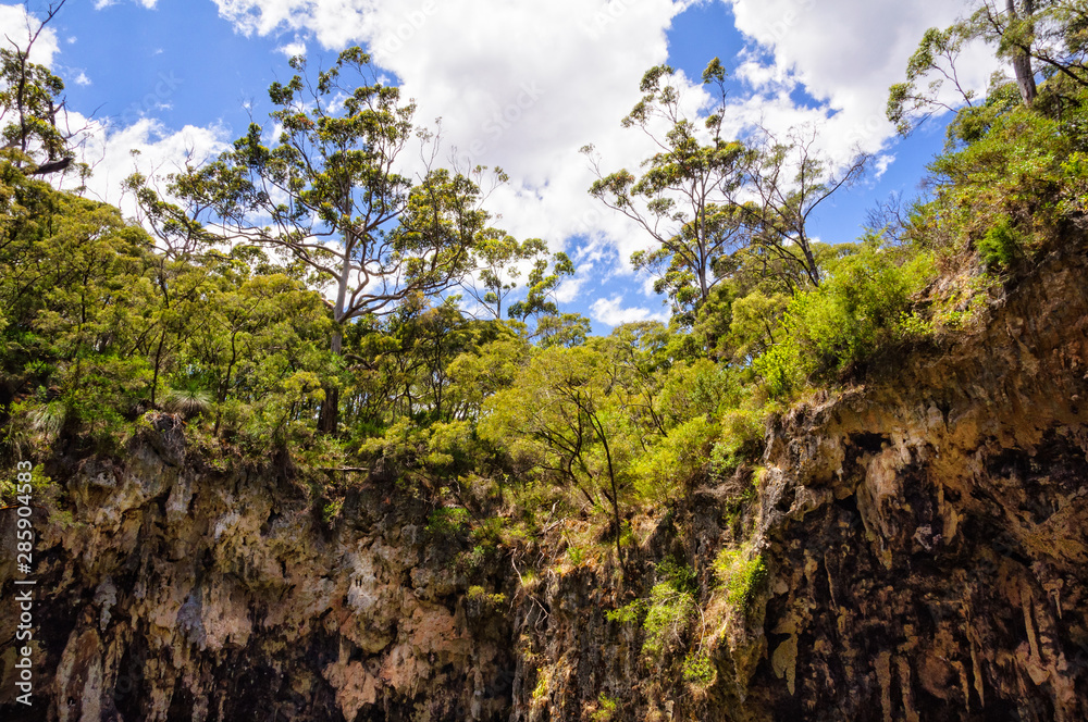 Rim around the sink hole of Jewel Cave - Deepdene, WA, Australia