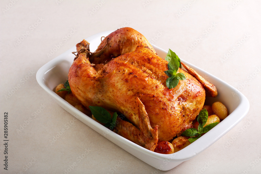 Roast whole chicken with potatoes Roast whole chicken with potatoes