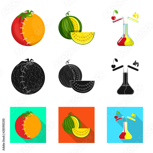 Isolated object of test and synthetic sign. Set of test and laboratory stock vector illustration.