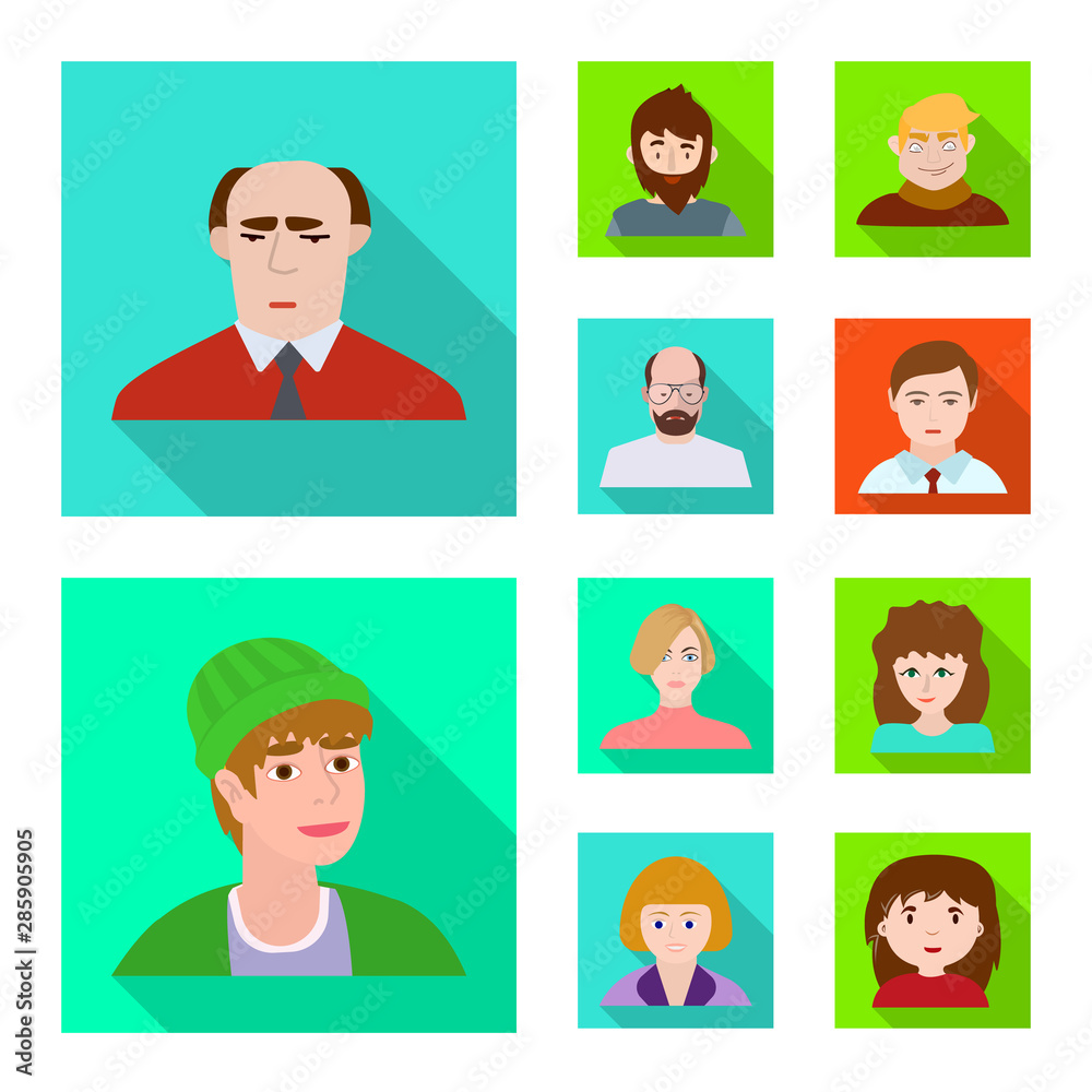 Isolated object of avatar and person symbol. Set of avatar and profession stock symbol for web. Isolated object of avatar and person symbol. Set of avatar and profession stock symbol for web.
