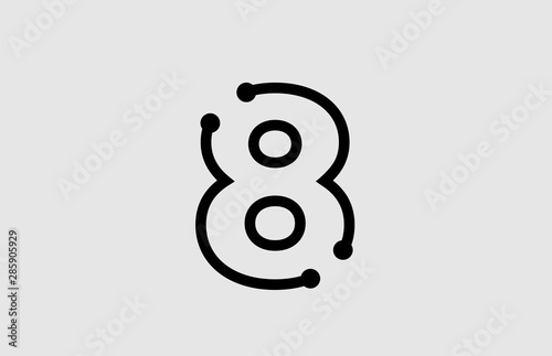 number 8 logo design with line and dots