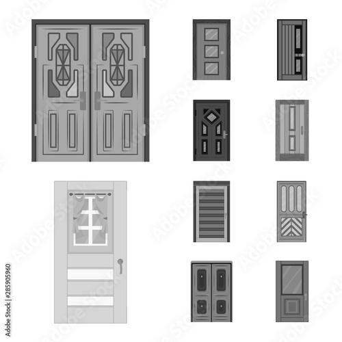 Isolated object of building and office sign. Set of building and modern stock vector illustration.