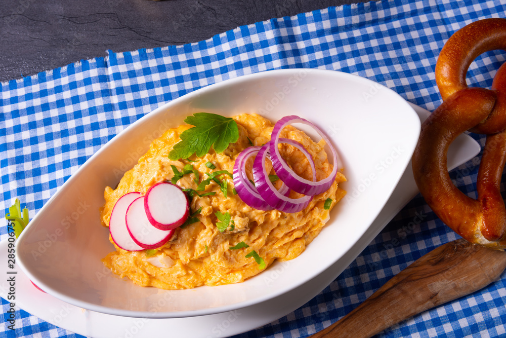 The perfect Bavarian obazda with radishes and onions The perfect Bavarian obazda with radishes and onions