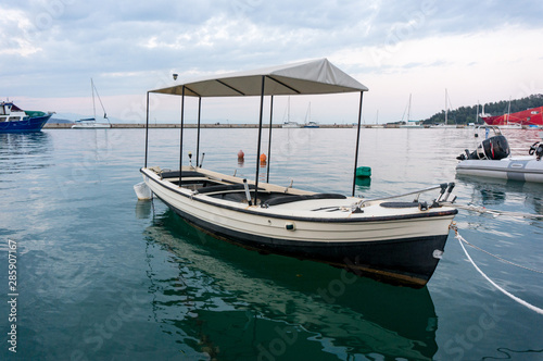 Fishing boat in a small seaport