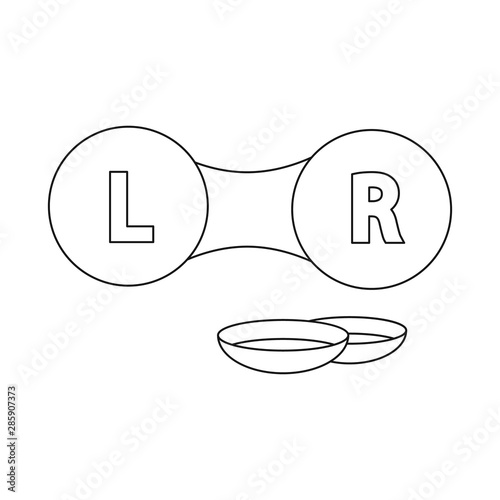 Vector design of container and lenses icon. Collection of container and lens stock symbol for web.