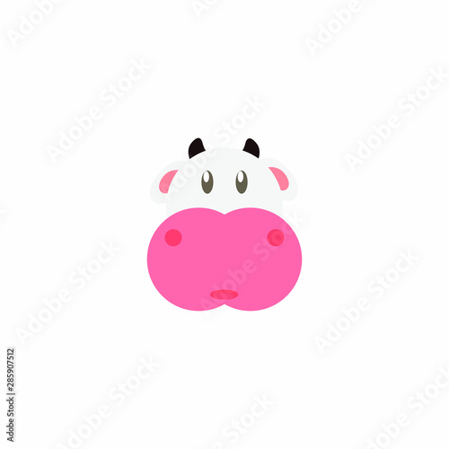 Avatar of a cow on a white background  cartoon cow logo vector mascot character avatar download