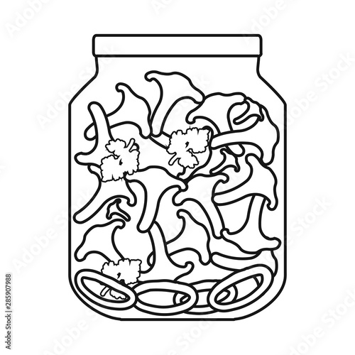 Isolated object of pickled and jar logo. Collection of pickled and spices stock symbol for web.