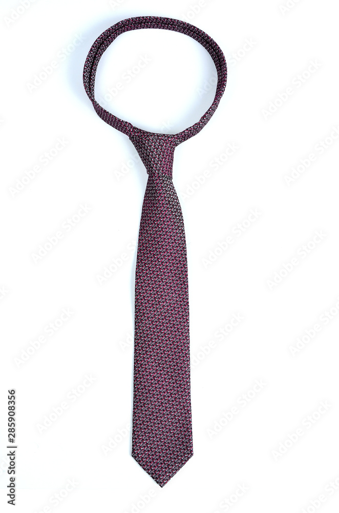 Fine textured base knotted necktie on white Fine textured base knotted necktie on white