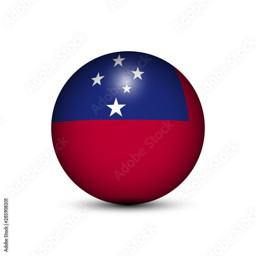 Free Download Flag of Samoa in the form of a ball isolated on white background. - GFXLoad