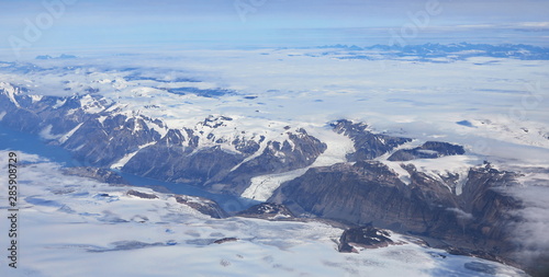 Melting glacier, Greenland landscape , top view