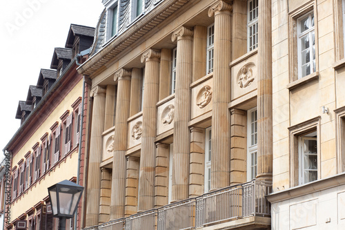 Heidelberg, Baden Württemberg / Germany 16.08.2019: Detail of Old Buidling with Hand Made Statues © CDPiC