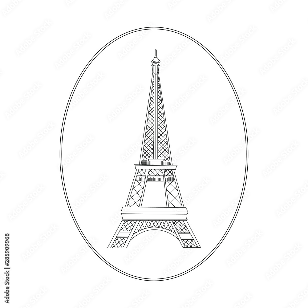 Eiffel Tower logo symbol of Paris France. Vector Illustration.