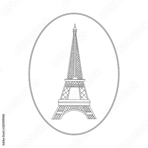 Eiffel Tower logo symbol of Paris France. Vector Illustration.