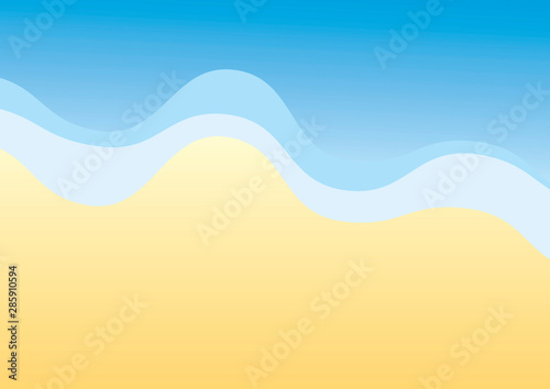Blue water and sand vector. Ocean background vector illustration. Beach with sea vector. Summer background with sea. Ocean vector illustration