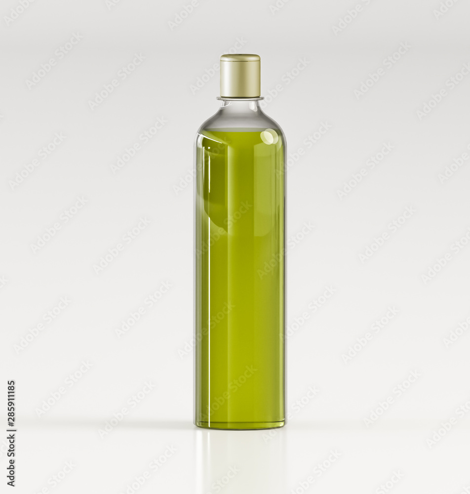 Glass bottle with liquid mock up - 3D illustration Glass bottle with liquid mock up - 3D illustration