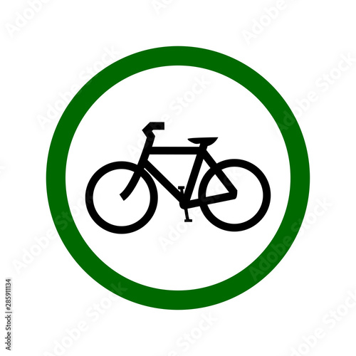 USA traffic road signs.the road is and official bicycle route.vector illustration