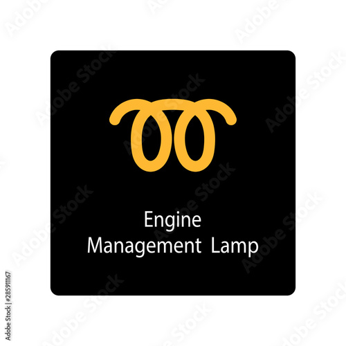 warning dashboard car icon, engine management lamp